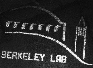 Far-field diffraction pattern from a binary phase-only EUV hologram revealing the LBNL logo.